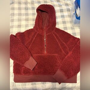 LLL crop Sherpa 1/4 zip scuba hoodie